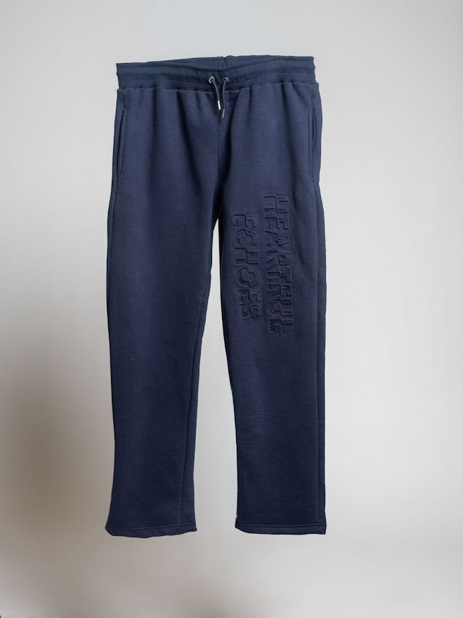 Heartful Echoes Navy Stacked Sweatpants