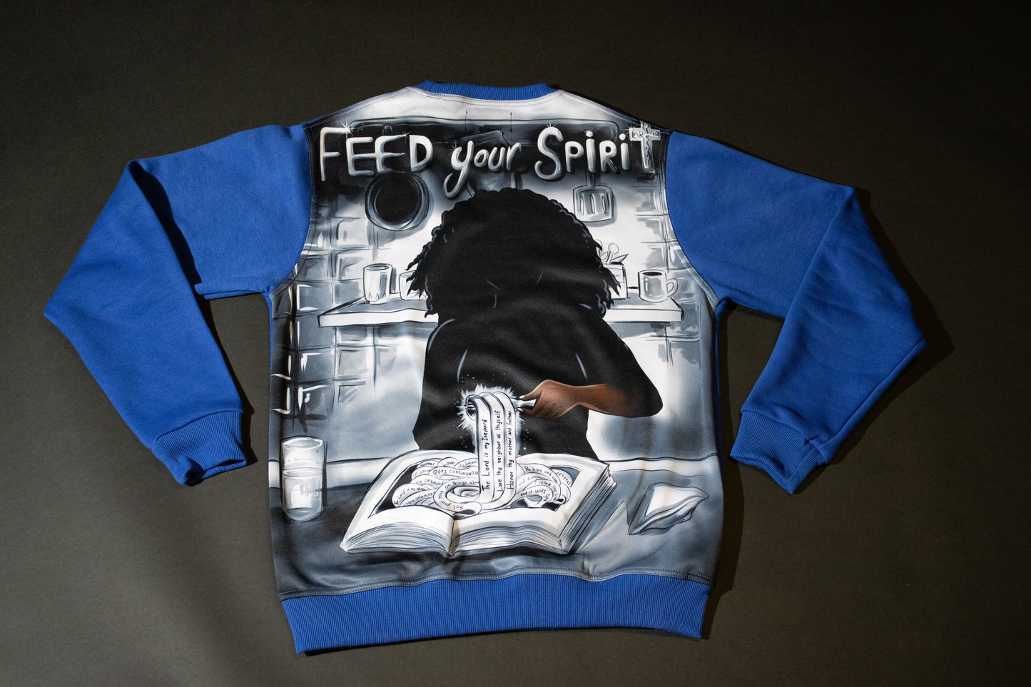 Feed Your Spirit Crewneck Fleece Stacked Jogger Set